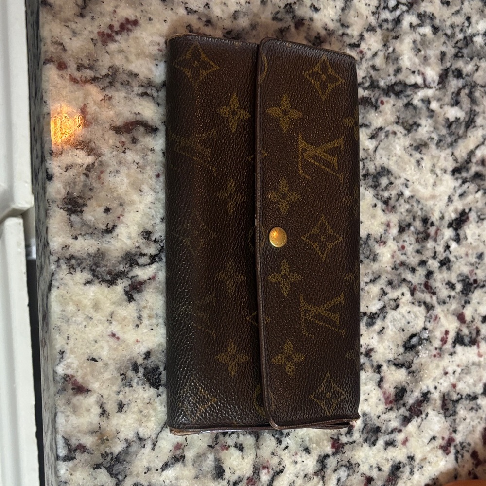 Louis Vuitton Brown and Gold Monogram Clutch